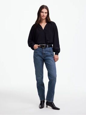 Madewell The '90s Straight Crop Jean in Concho Wash Blue Size 27